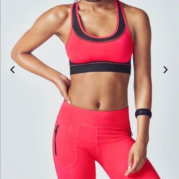 Fabletics Other - Fabletics Tropez Sports Bra Size Med Hot Coral/Black